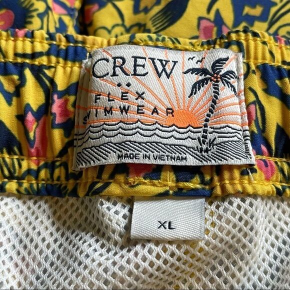 J Crew Yellow-Pink-Blue Floral Print Swim Trunks‎ size XL - Picture 2 of 4